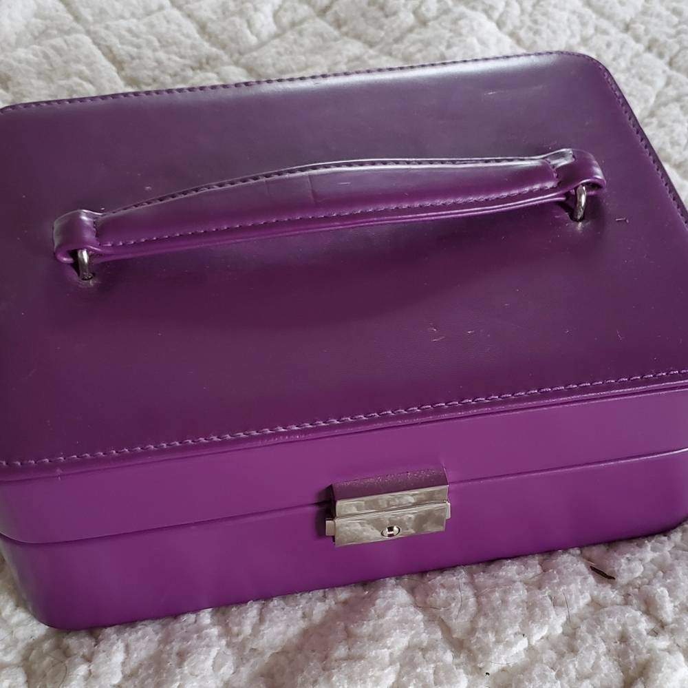 Purple leather jewelry box